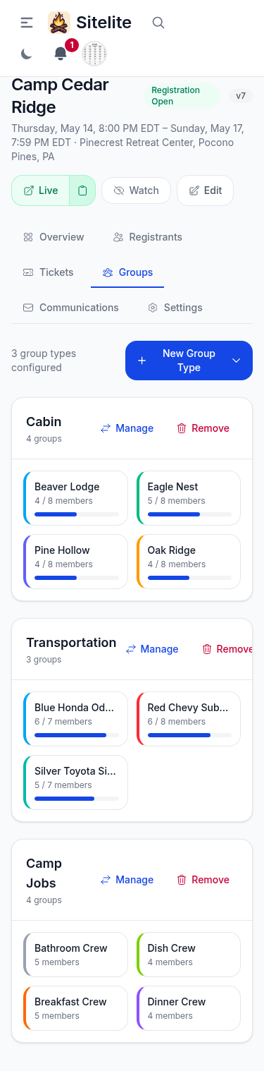 Drag-and-drop cabin, transportation, and duty assignment board
